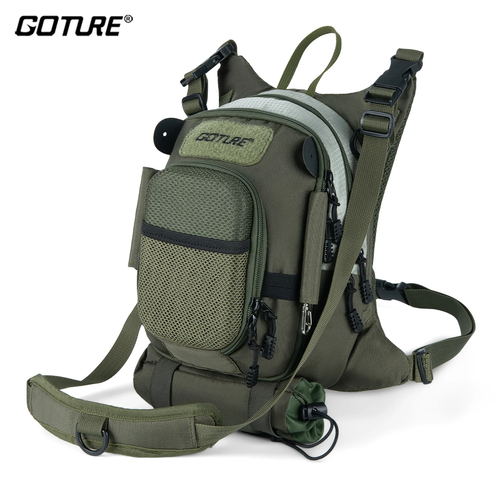 Goture Bolsa de pecho para pesca a mosca con correa acolchada