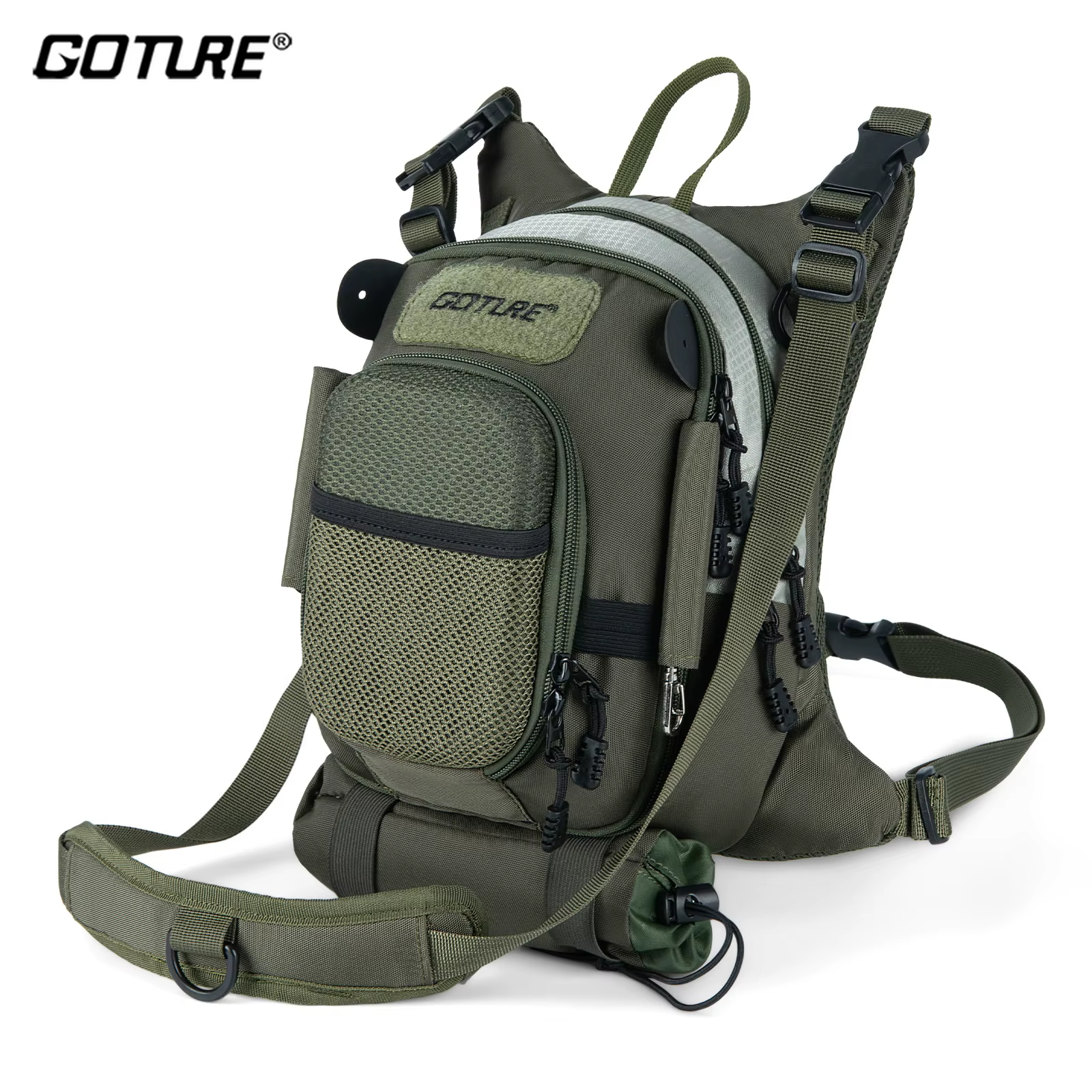 Goture Bolsa de pecho para pesca a mosca con correa acolchada
