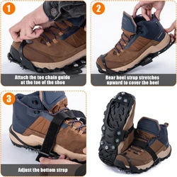 Crampones Antideslizantes de Acero para Senderismo y Pesca en Hielo