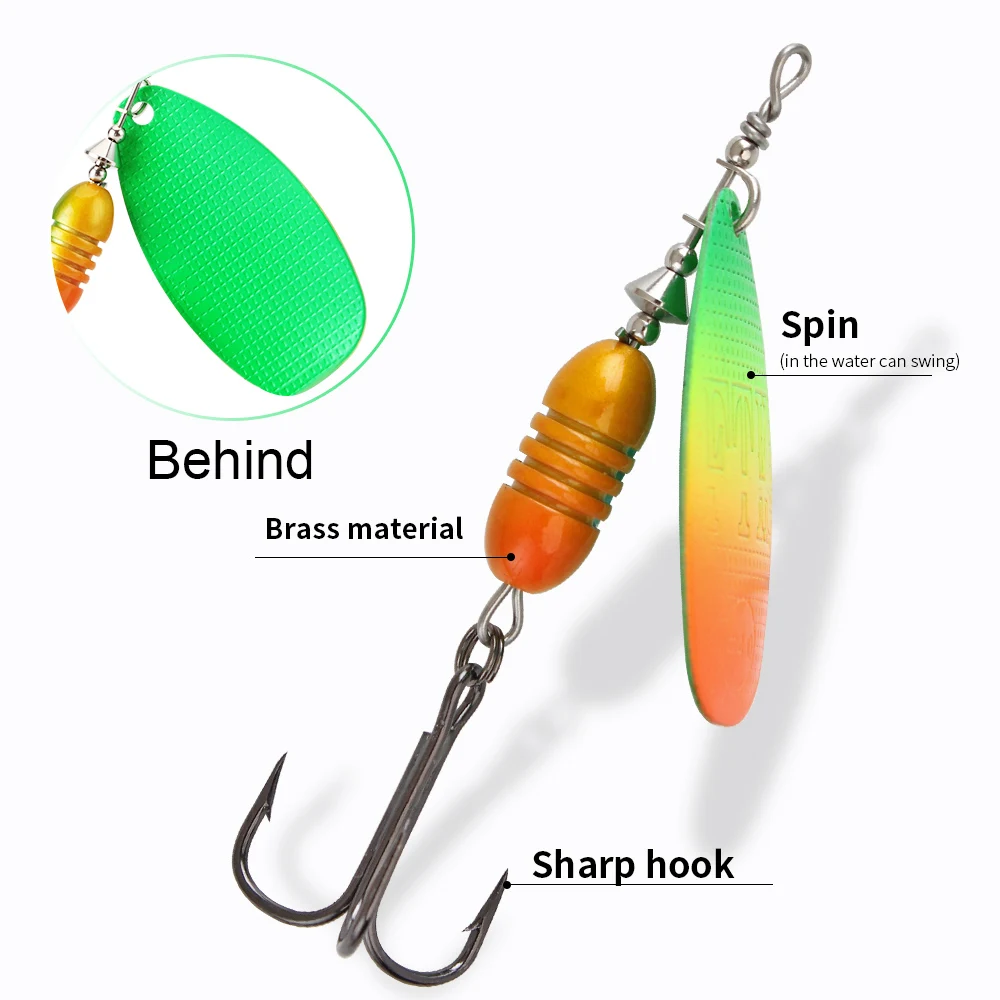 FTK Spinner Bait metálico con anzuelo triple para lucio y lubina - imagen 2