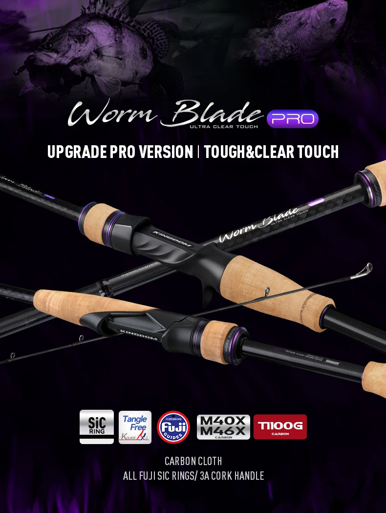 Caña KINGDOM Worm Blade PRO con acabado ultraligero