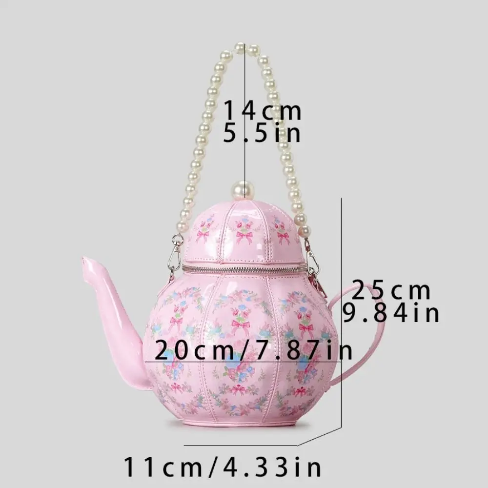 Bolsa de Pesca Bandolera Vintage en Cuero PU con Cadena Perlas