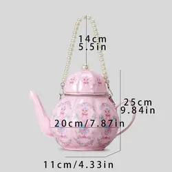 Bolsa de Pesca Bandolera Vintage en Cuero PU con Cadena Perlas
