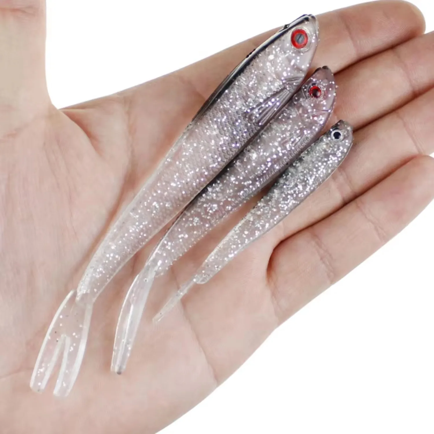 Señuelo blando Minnow Swimbait cola horquilla para lubina y lucio - imagen 3