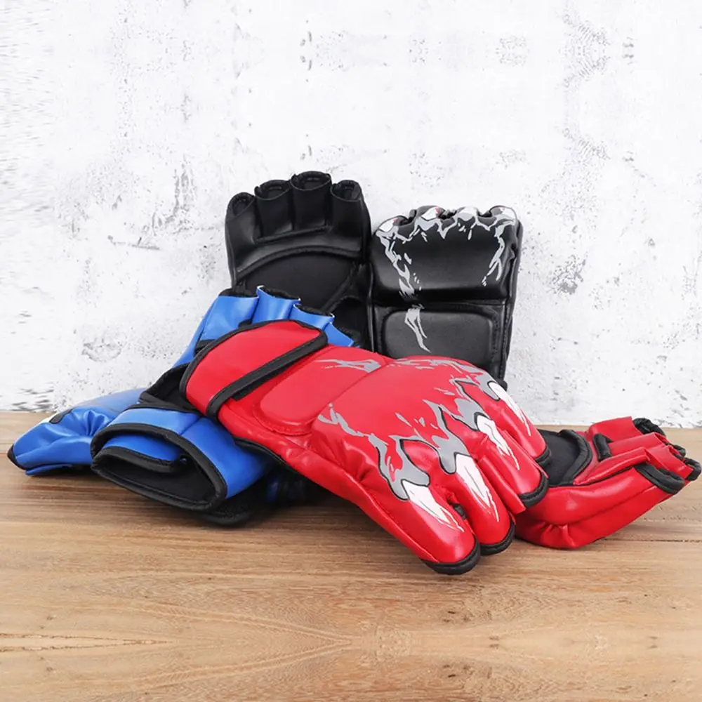 Guantes de boxeo profesionales de medio dedo con cojín de cuero - imagen 5