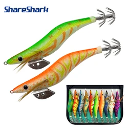 ShaerShark cebo artificial luminoso para camarón con anzuelo calamar