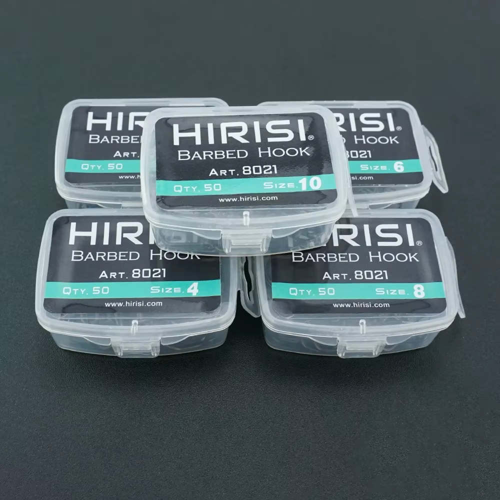 Hirisi 8021 Anzuelo de púas inoxidable PTFE con ojo y alto carbono - imagen 3