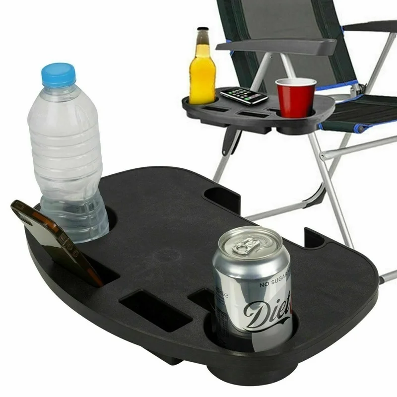 Bandeja accesorios pesca reclinable plegable con soporte bebidas - imagen 4
