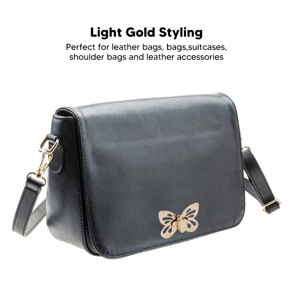 Cierres Mariposa Giro Dorado Claro Vintage para Bolsos y Manualidades - imagen 2