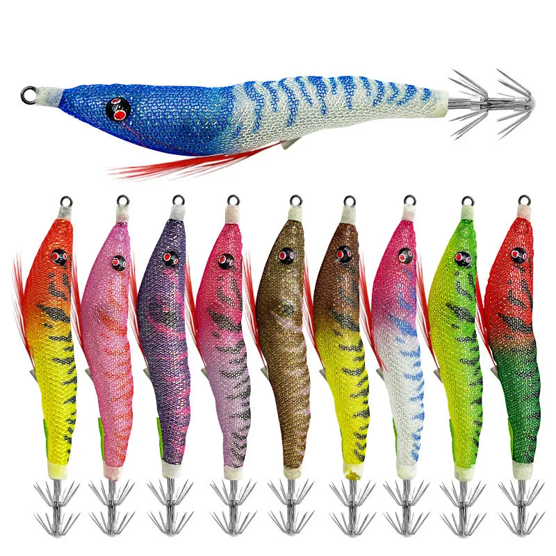 Anzuelo calamar Wood Shrimp Lightning UV reflectante para sepias - imagen 2