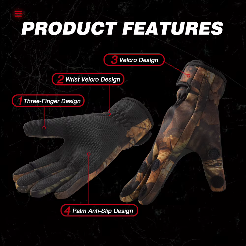 Guantes Tácticos Neopreno Dos Dedos – Protección PU para Pesca - imagen 3