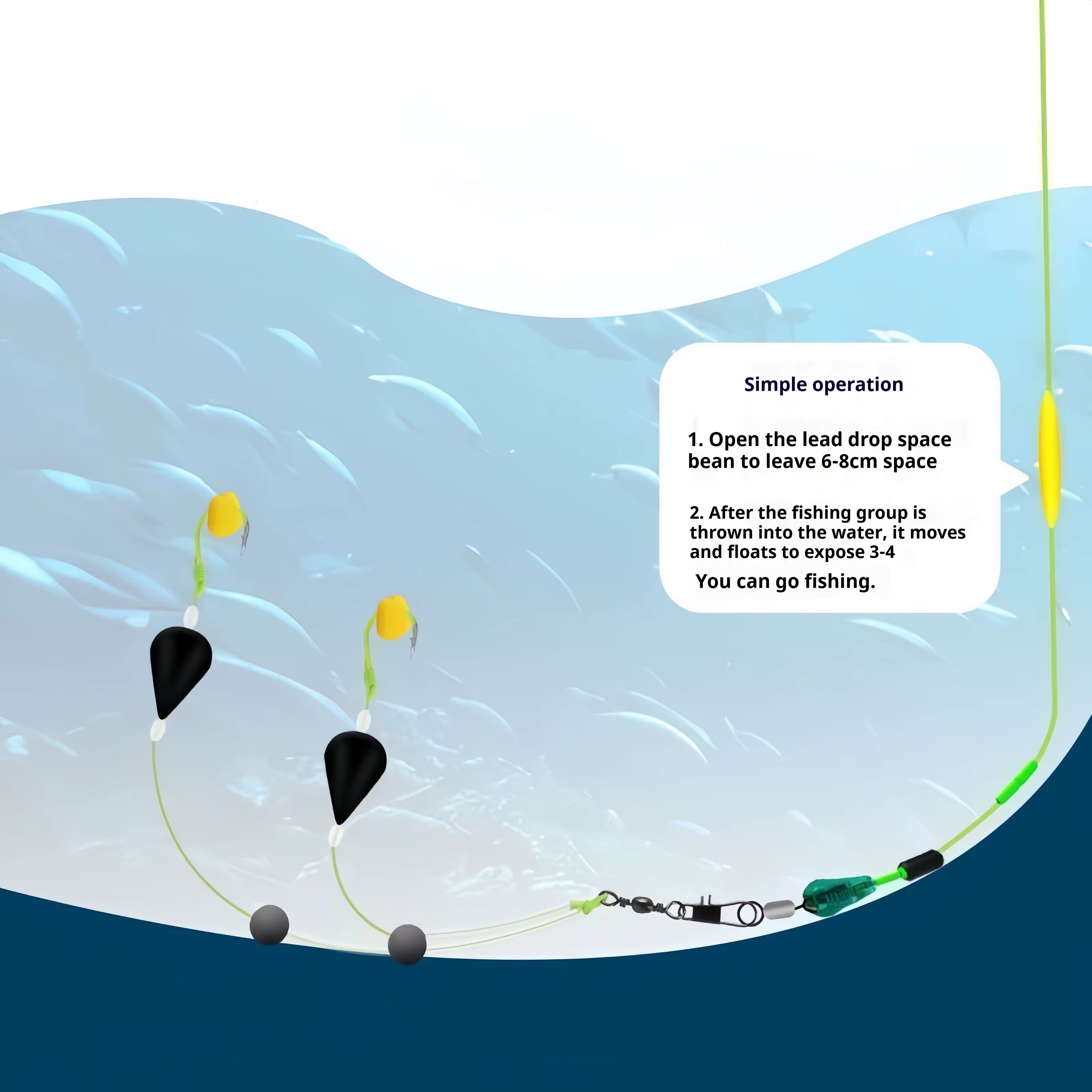 Flotador Doble Gancho Alta Sensibilidad Pesca Mar y Río - imagen 4