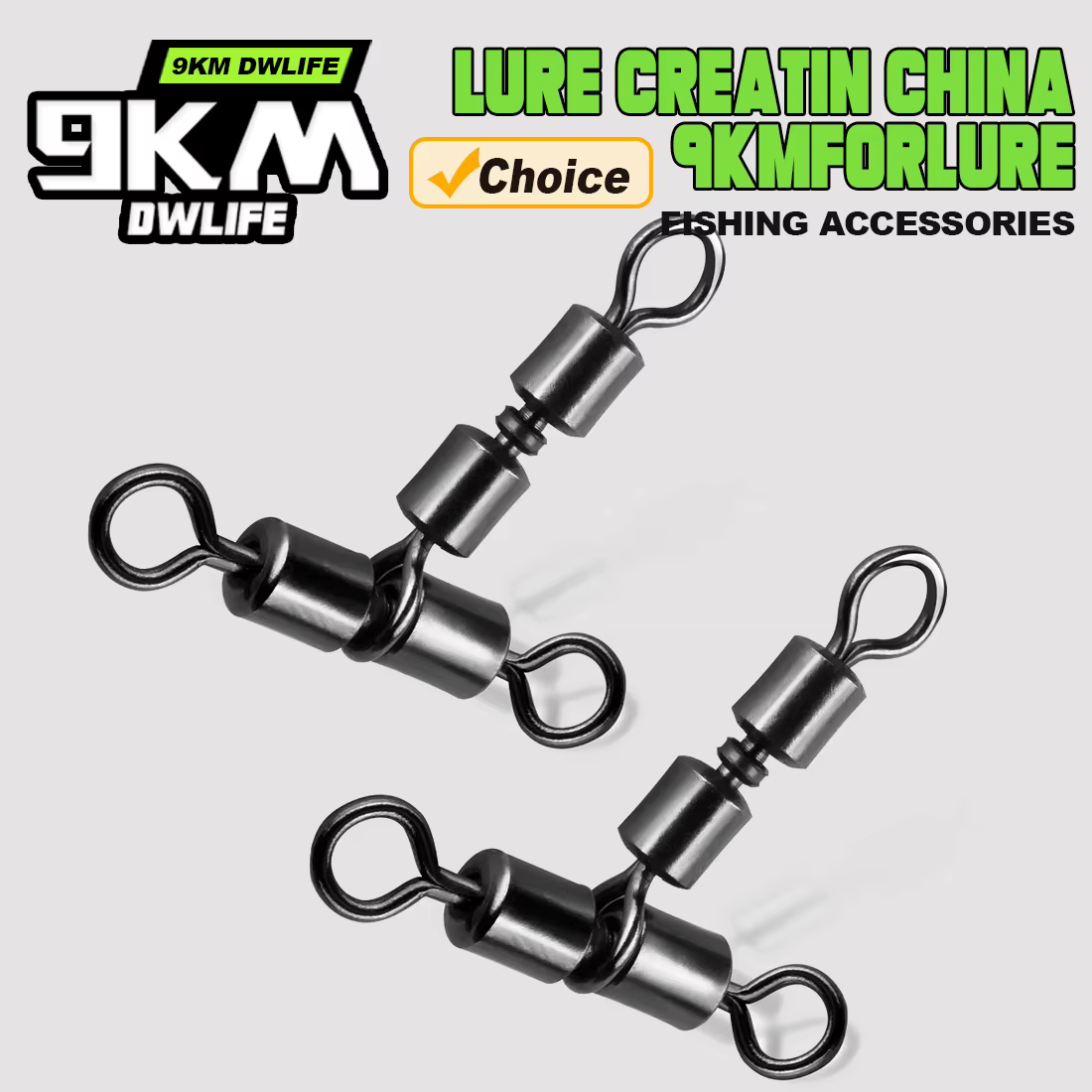 Giratorio triple de pesca con clip-conector – Para línea cruzada