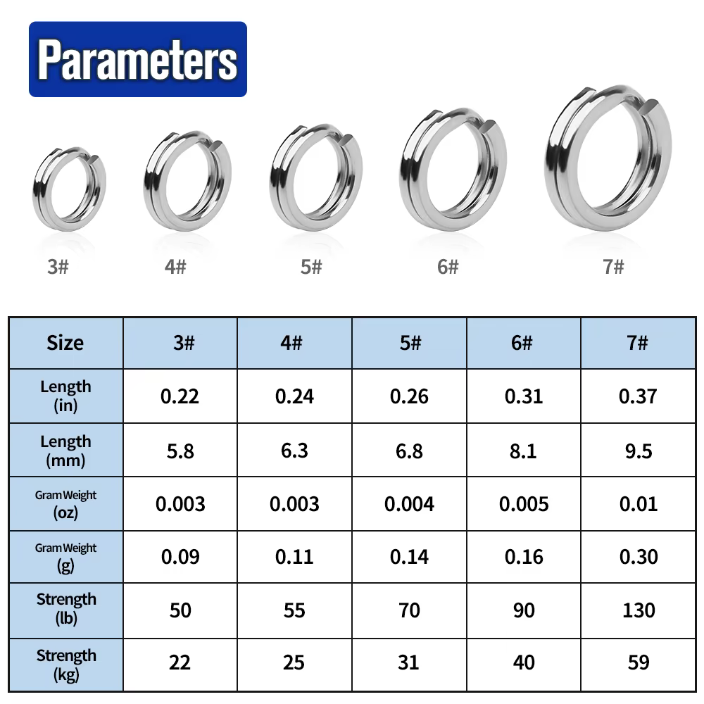 Anillos divididos de acero inoxidable para señuelos - imagen 3