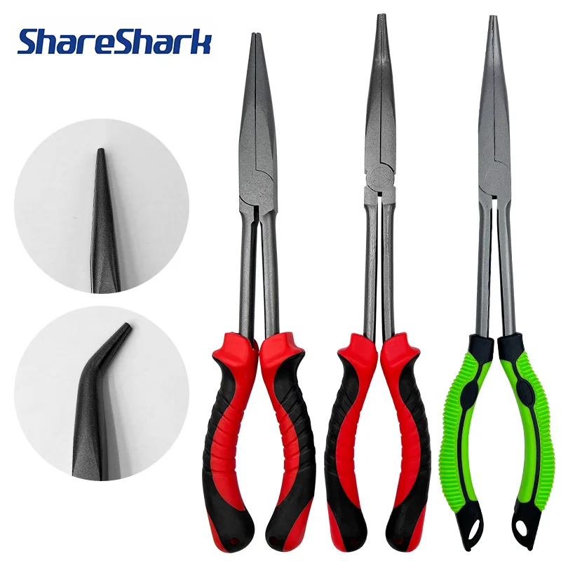Alicates de pesca ShareShark de acero alto carbono con punta larga