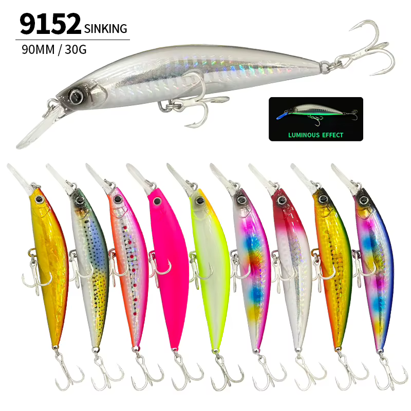 Señuelo Minnow Hundido Lento Lanzamiento Distancia Agua Salada Lubina - imagen 3