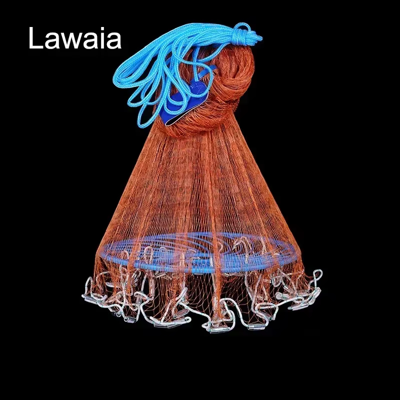 Lawaia Red de pesca con línea de nailon trenzado y anillo azul - imagen 2