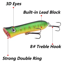 Popper superficie 8cm – Cebo artificial para pesca