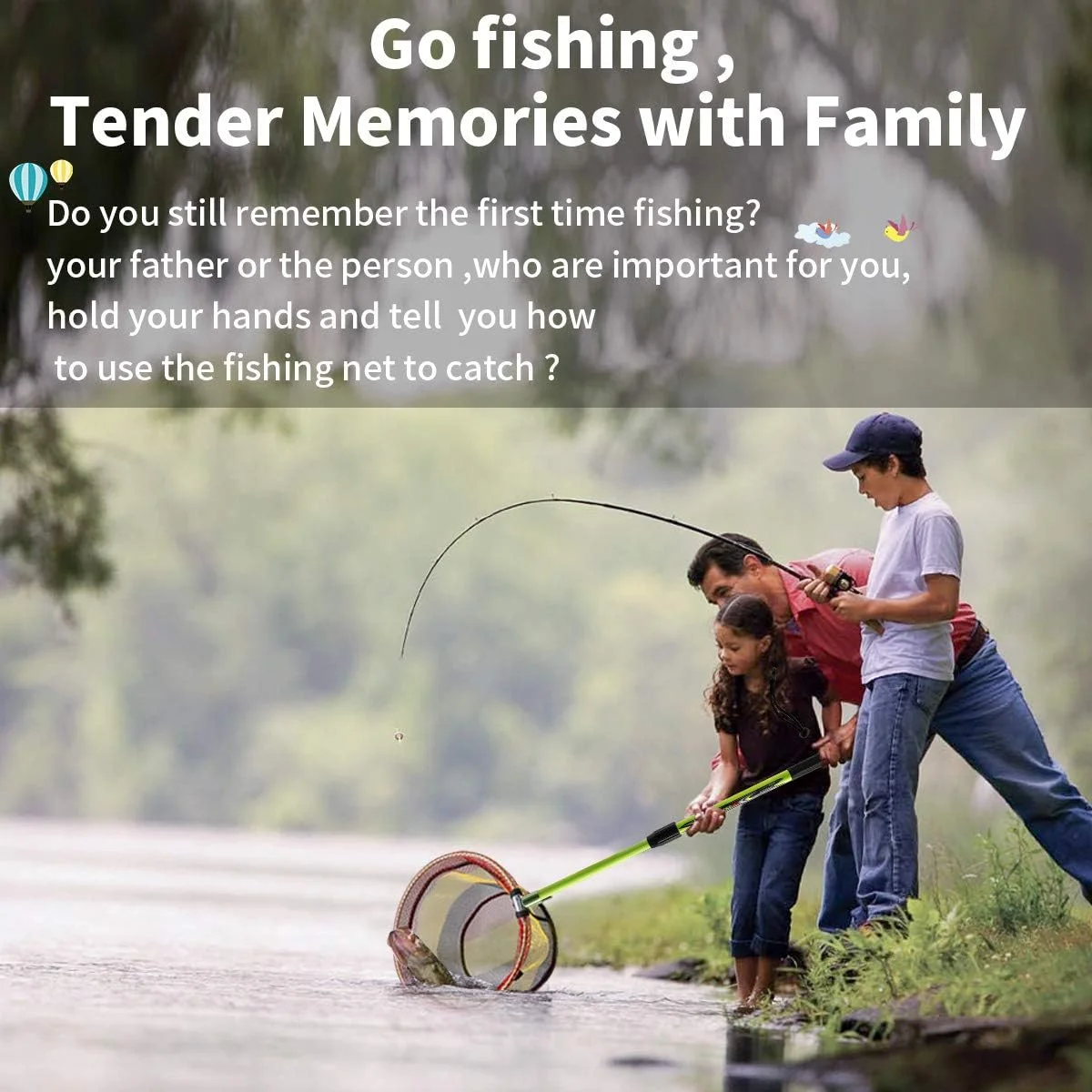 Red de pesca plegable SAN LIKE con mango telescópico antideslizante - imagen 4