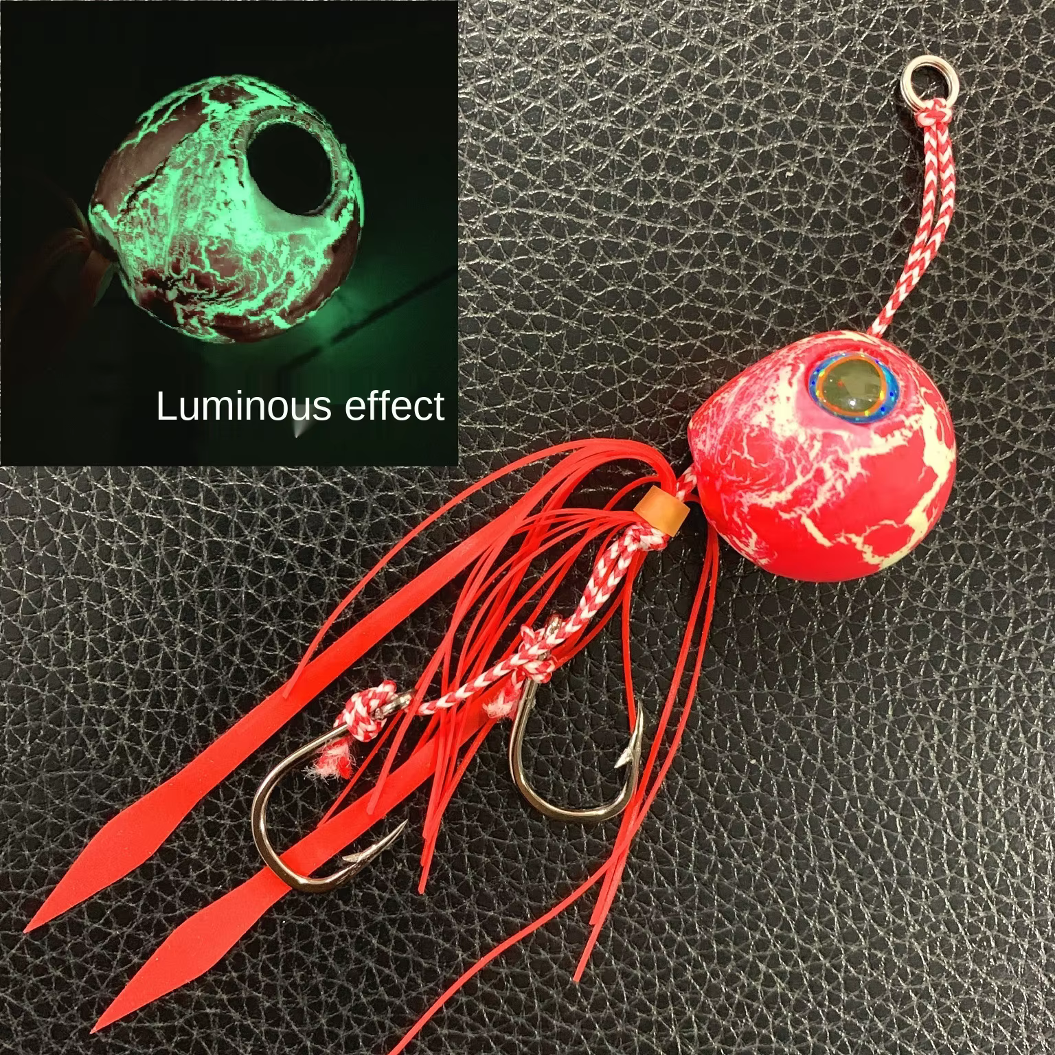 Tenya Glow Luminoso Kabura Jig Head para vinilo pargo - imagen 4