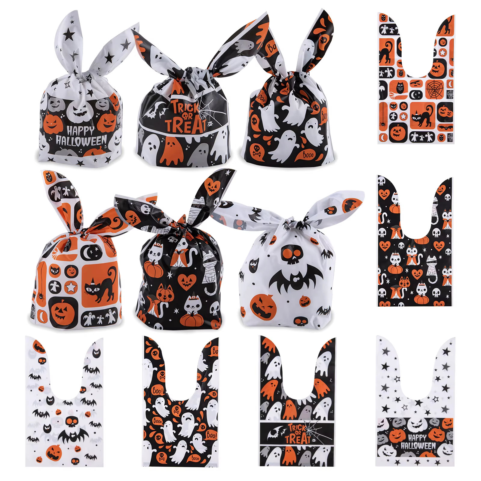 Bolsas de Regalo Halloween Conejo – Diseño Calabaza, Murciélago y Calavera - imagen 4