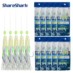 ShareShark Jig Head con púas y cabeza brillante para chub en mar