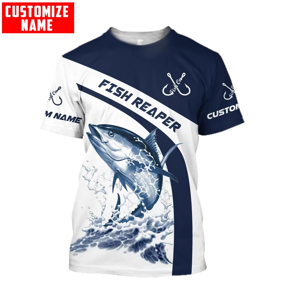 Camiseta Marlin 3D estampado para pesca, manga corta informal - imagen 2