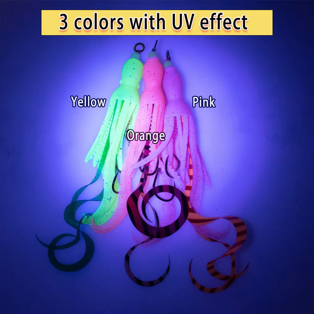 Señuelo calamar silicona luminoso con anzuelo ayuda para jigging lento - imagen 5