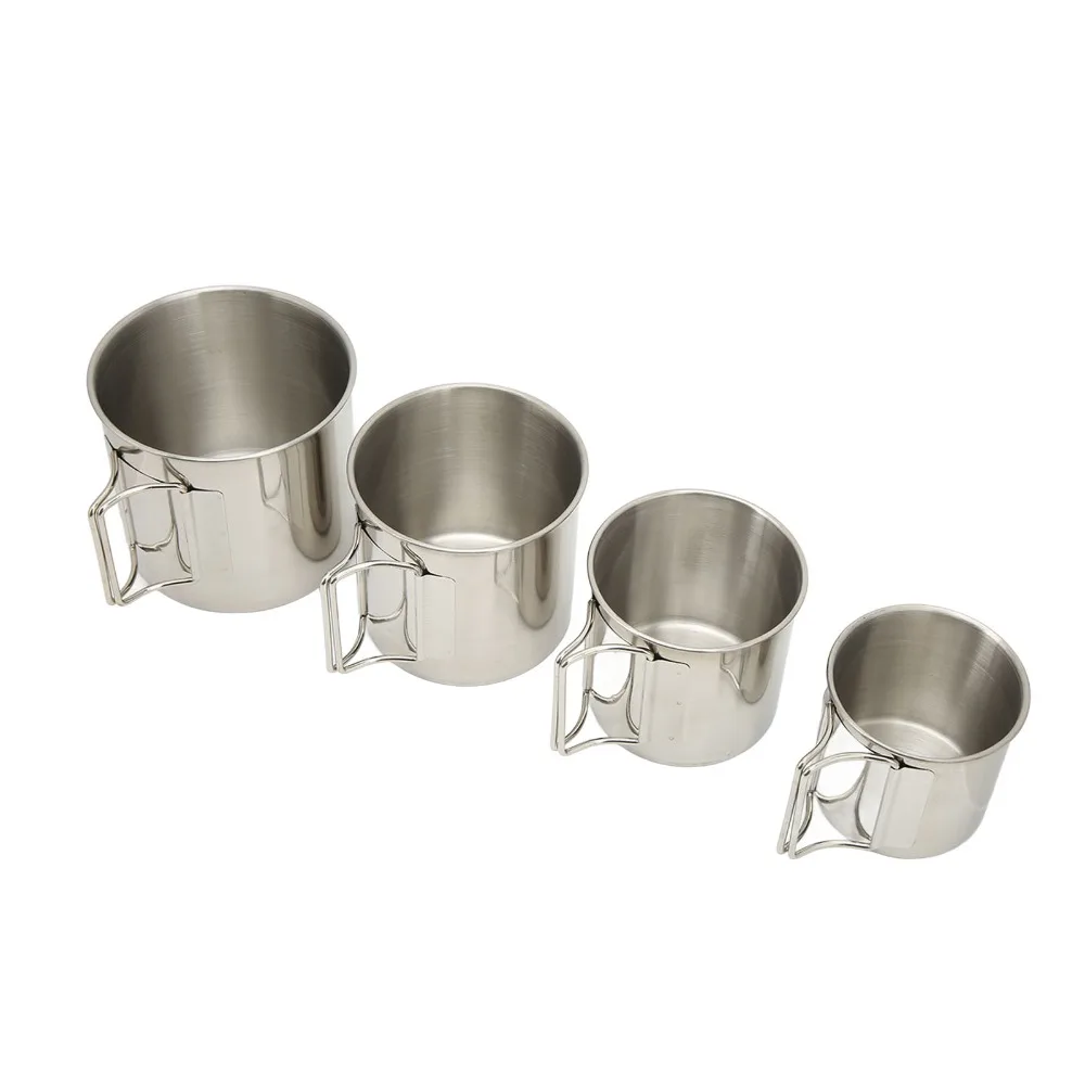 Tazas de camping inox con asa plegable apilables y duraderas - imagen 5