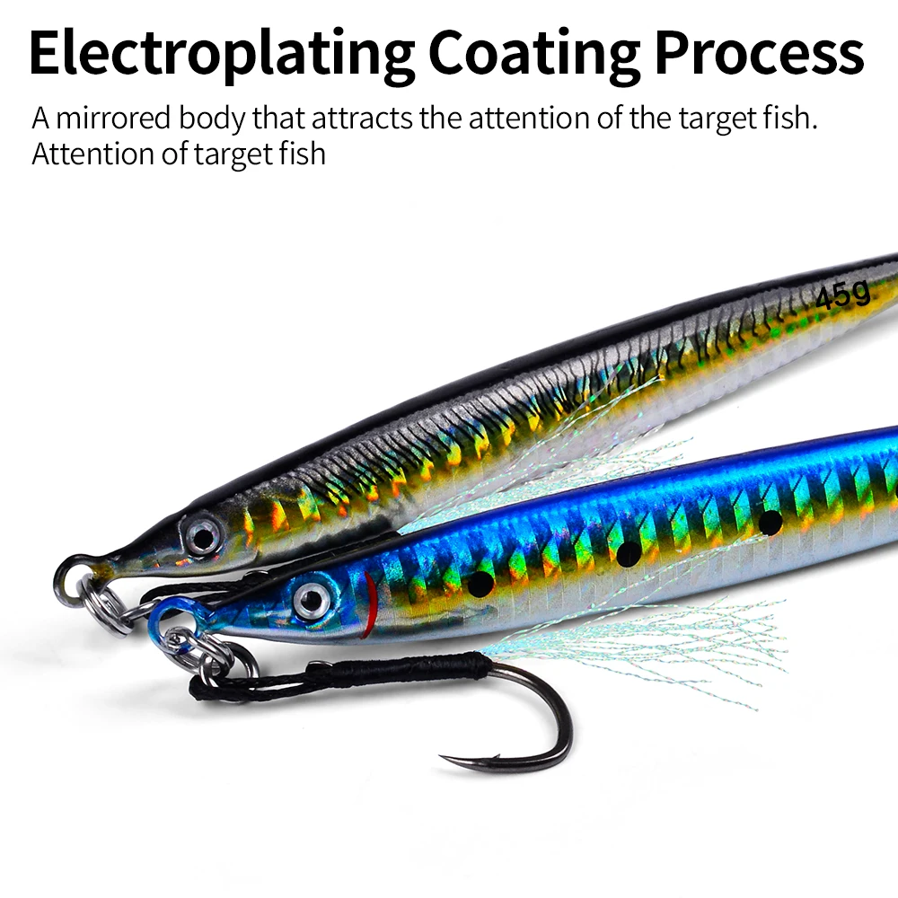 PROBEROS Jig metálico tipo cuchara para lubina – largo alcance