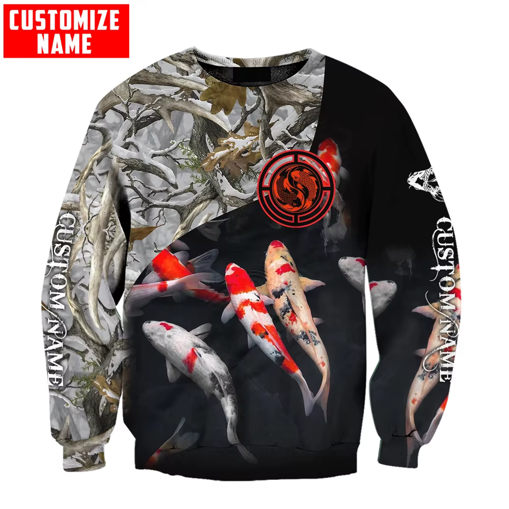 Sudadera de pesca 3D con estampado Koi realista - imagen 4