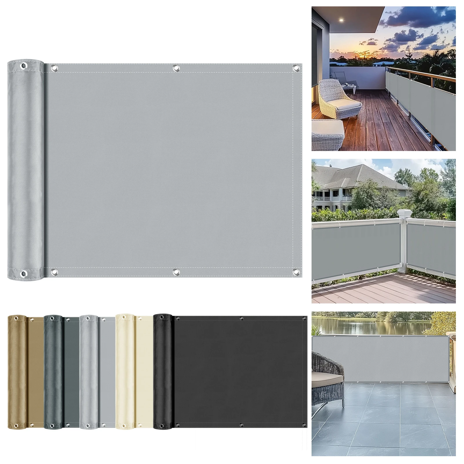 Malla de privacidad exterior impermeable UV con tela perforada - imagen 5