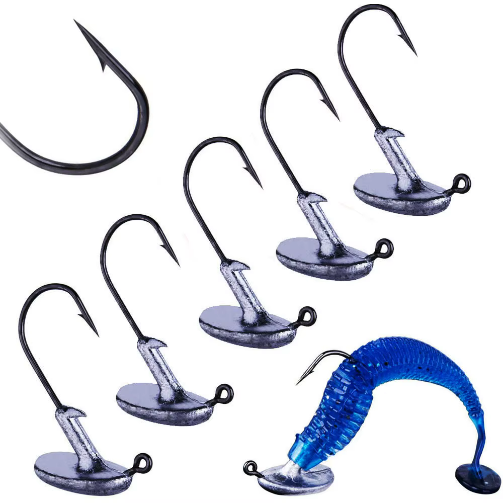 Anzuelos Jig Head Anticolgantes pesados para vinilo