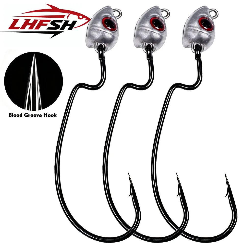 LHFSH Offset Crank Jig Head para Texas Rig con ojo simulado