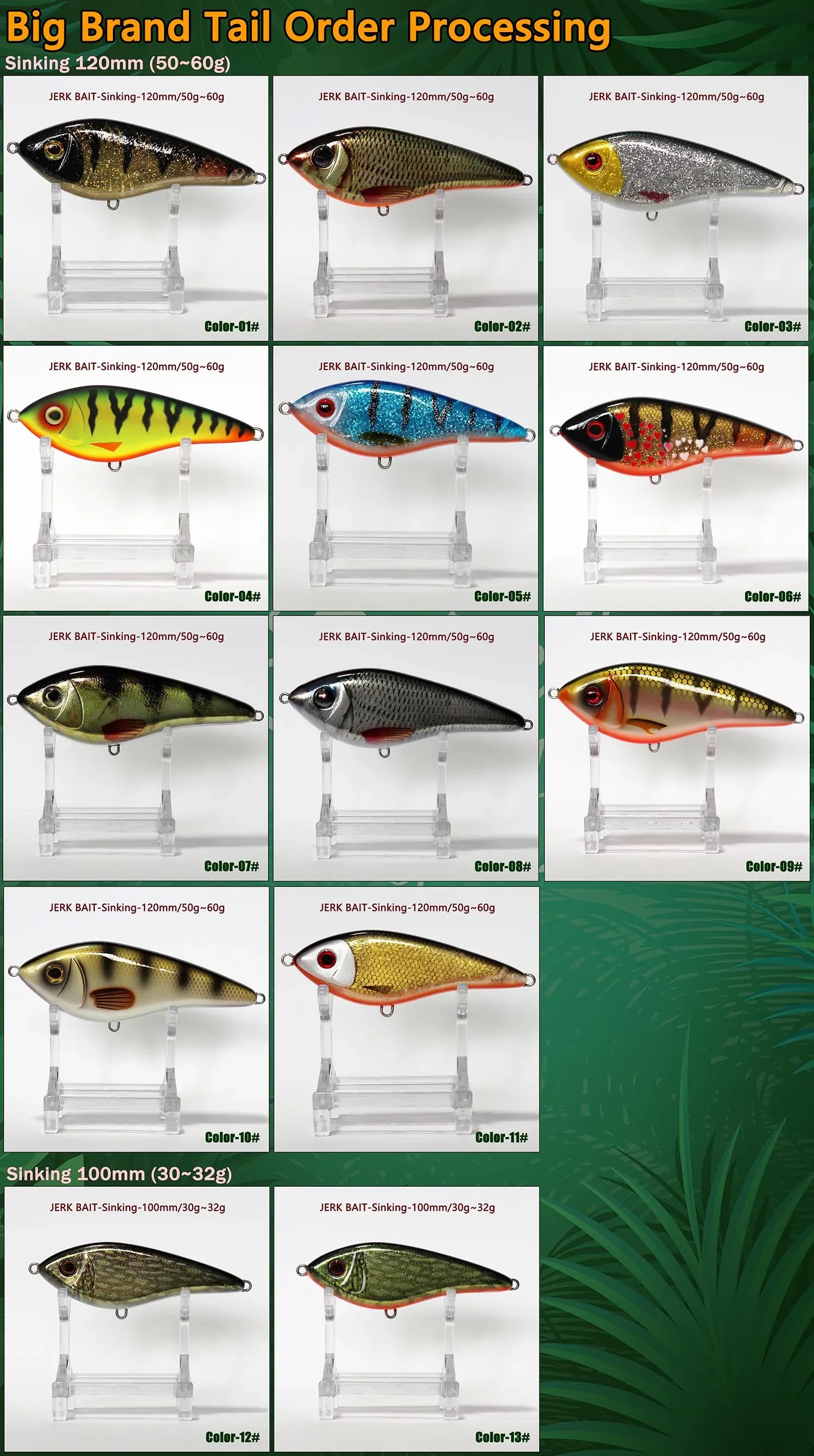 Jerkbait de 120 mm con cuerpo de pececillo articulado
