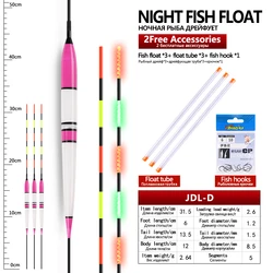 Flotadores luminosos nocturnos con tubos para pesca en lago y río