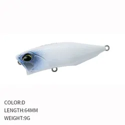 Popper flotante 64mm 9g – Ojos 3D para lubina y trucha