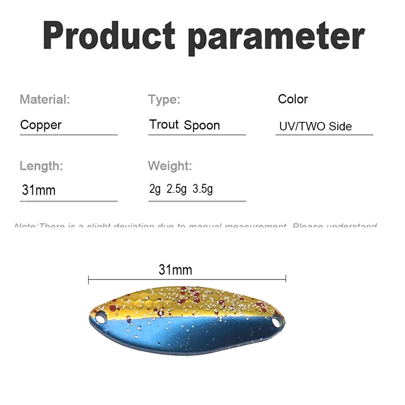 TROUT Spoon metálico para trucha – Cobre, pesca en río - imagen 4