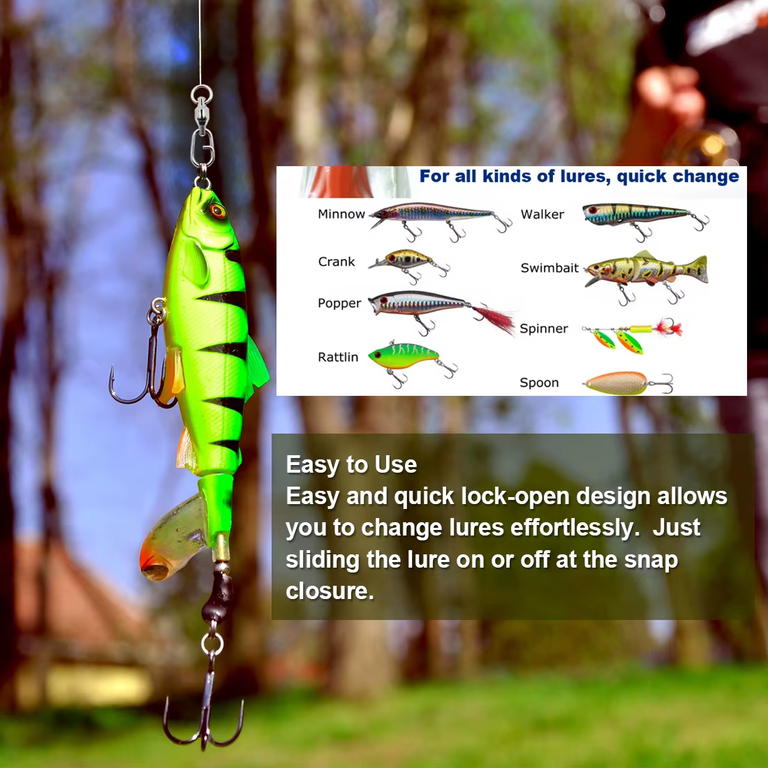 Giratorio ball bearing FishTrip – Mosquetón inoxidable para agua salada - imagen 3