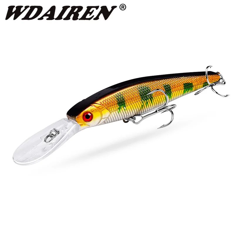 Wobbler Minnow flotante para lucio, buceo profundo jerkbait