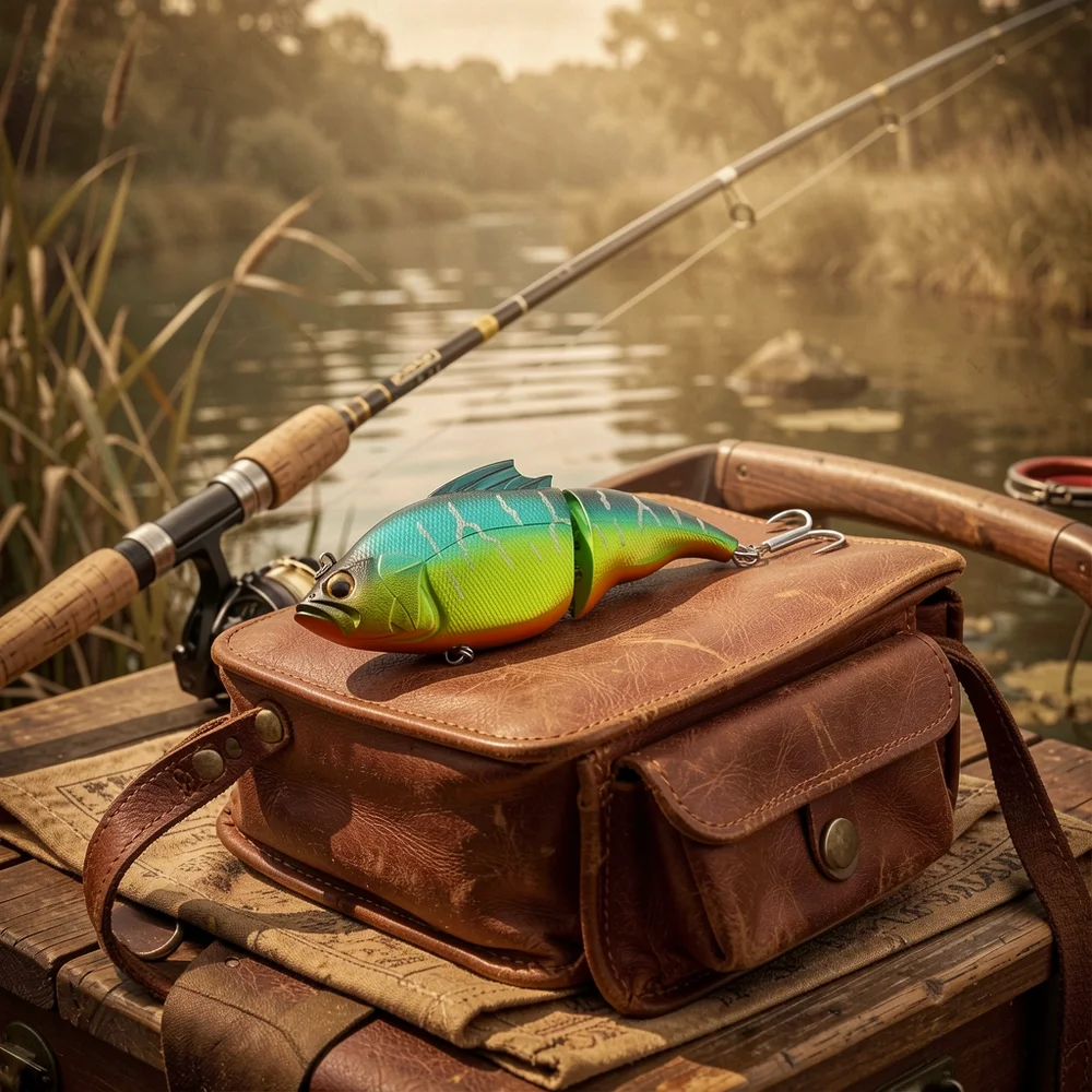 Señuelo articulado biónico flotante láser para pesca de lucio