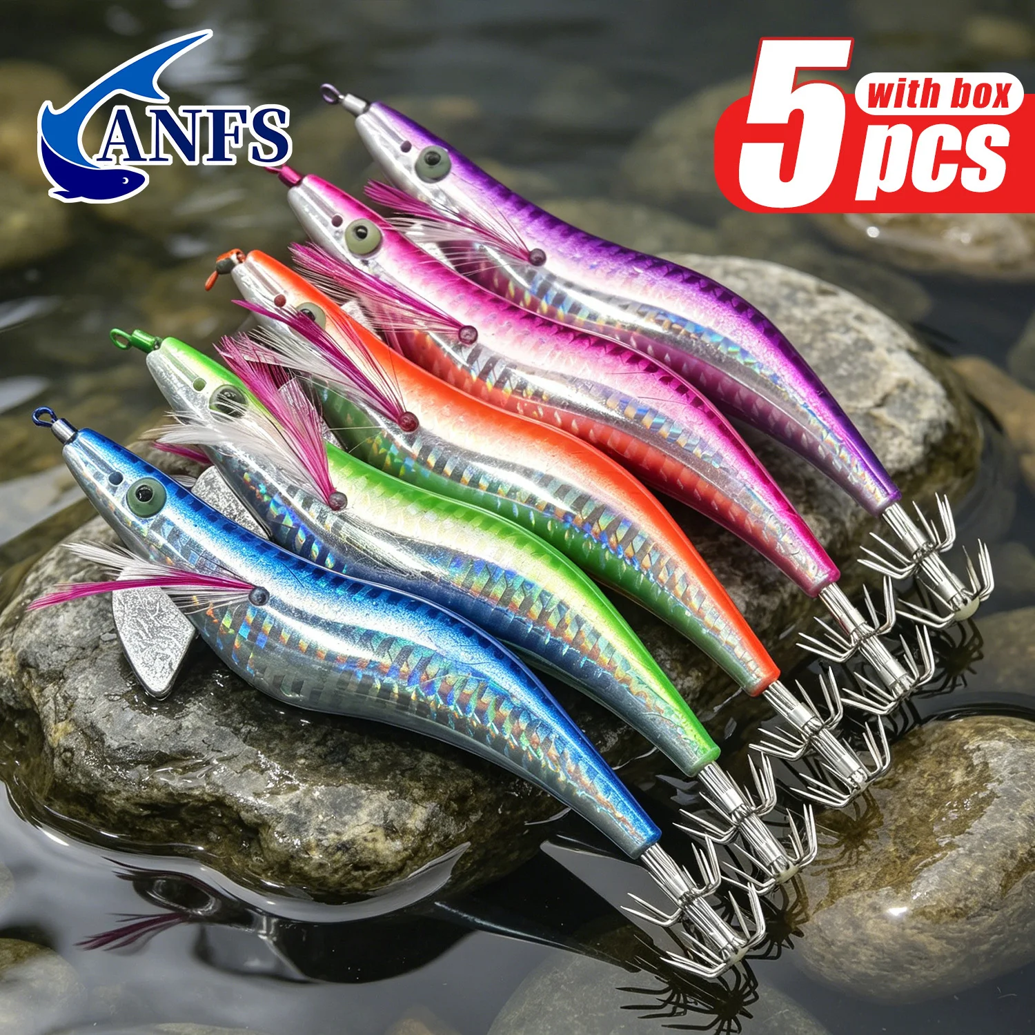 ANFS Jigs para calamar y pulpo – señuelo duro agua salada - imagen 3