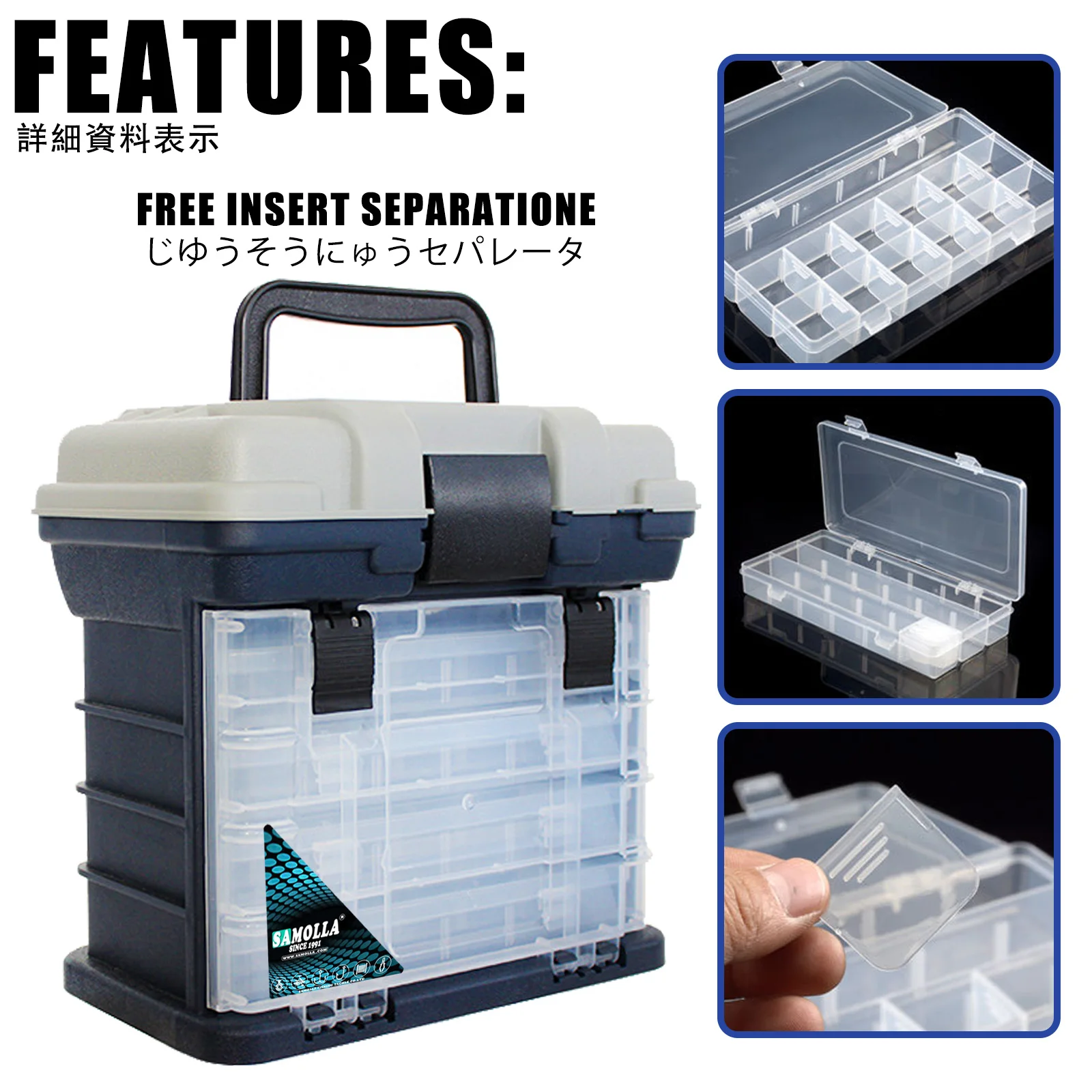 Caja de pesca multifunción con compartimentos ajustables - imagen 4