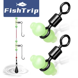 FishTrip Gancho giratorio de 3 vías luminoso con cuentas para mar
