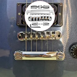 Puente de guitarra eléctrica metálico plateado/negro Premium de rodillos