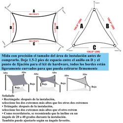 Toldo Impermeable Shade Sail 4x3m – Sombra Exterior para Jardín Terraza