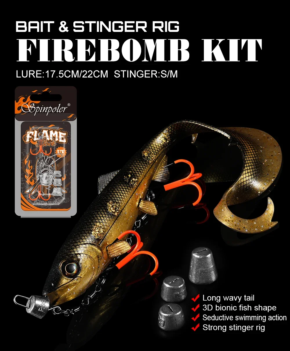 Cebo Firebomb con cola larga ondulada
