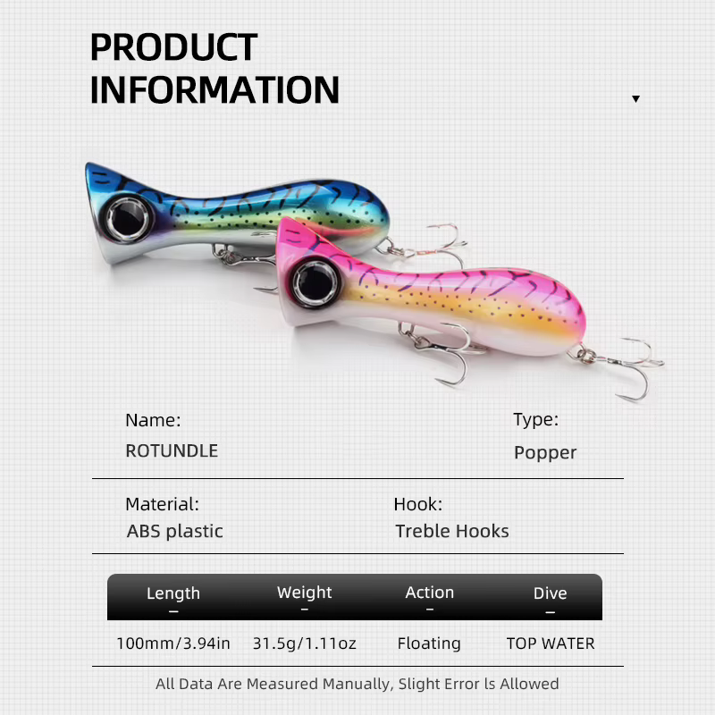 Popper LETOYO 100 mm – Señuelo de superficie para depredadores marinos - imagen 5