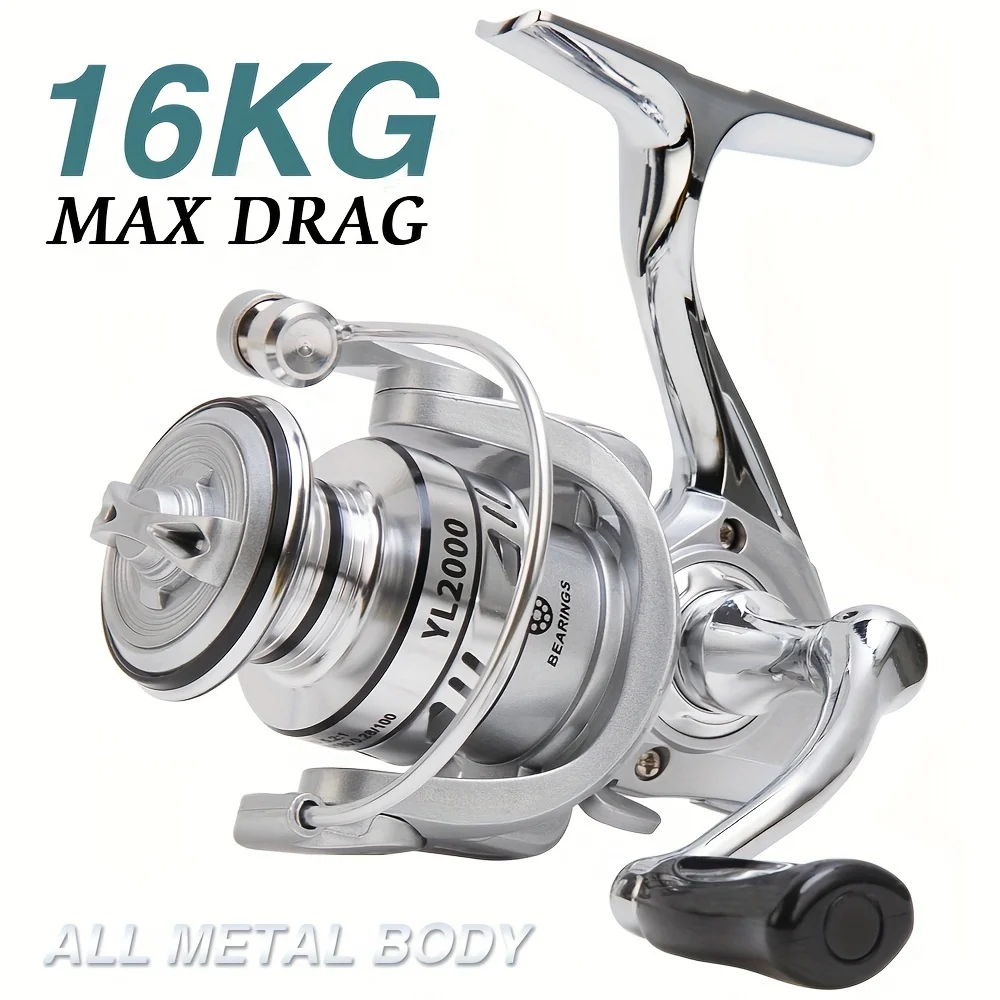 Carrete de pesca GLS Baitcasting metálico para agua salada - imagen 2