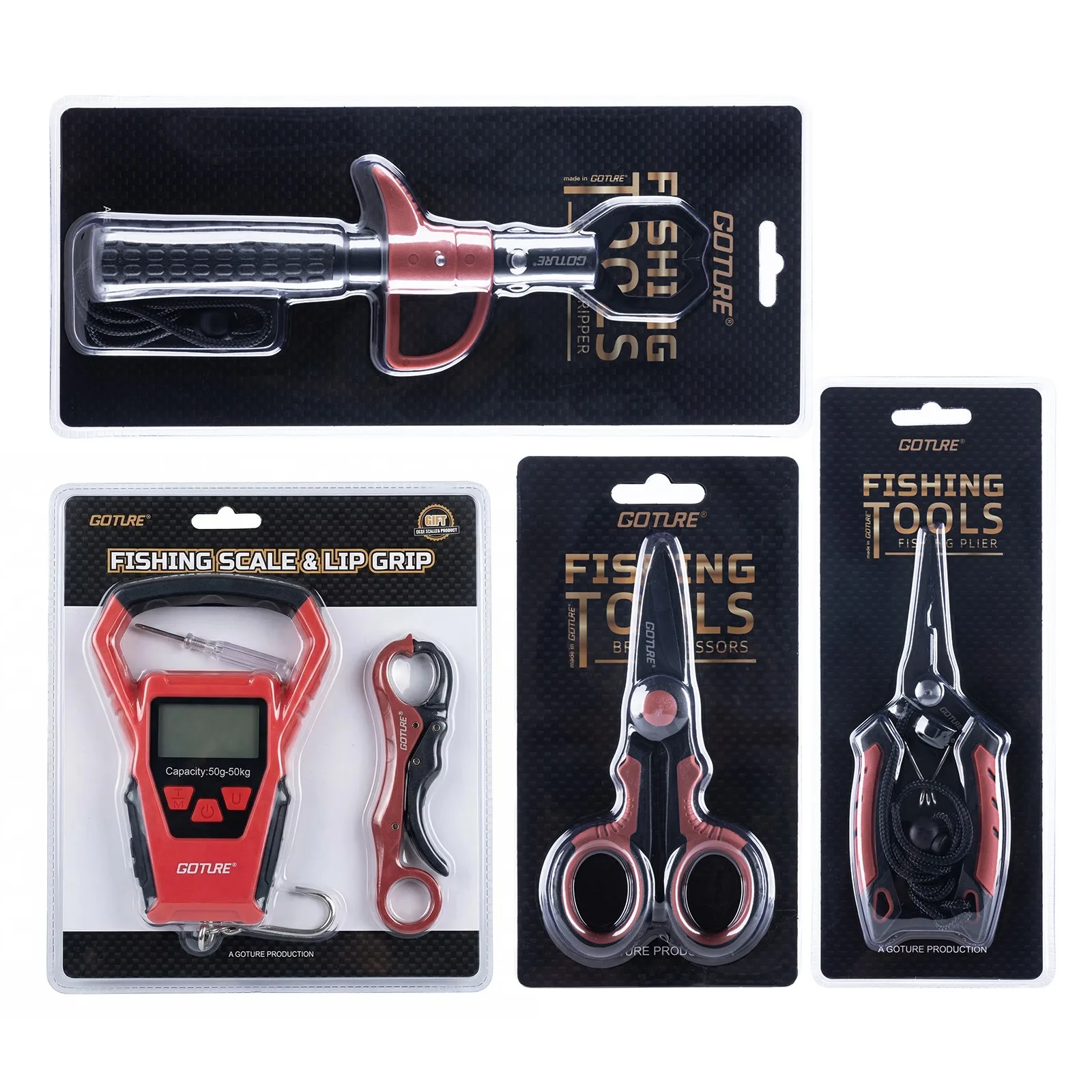 Goture Kit herramientas de pesca con báscula digital y pinza